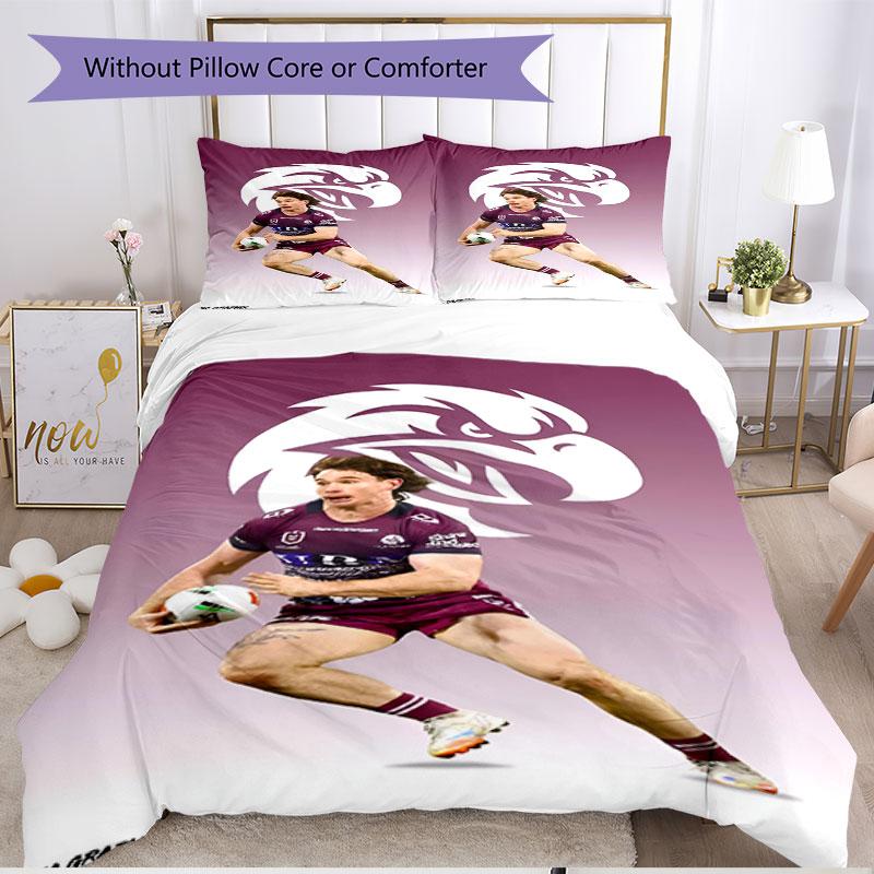 3pcs Duvet Cover Set (1*Duvet Cover + 2*Pillowcase, Without Core), Manly Warringah Sea Eagles Print Soft All‑Season Bedding Set, Home Bedroom Decor Gi