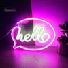 HELLO Neon Sign Creative Shape USB/Battery Operated Non-glaring LED Neon Lamp Wall Ornament Party Supplies