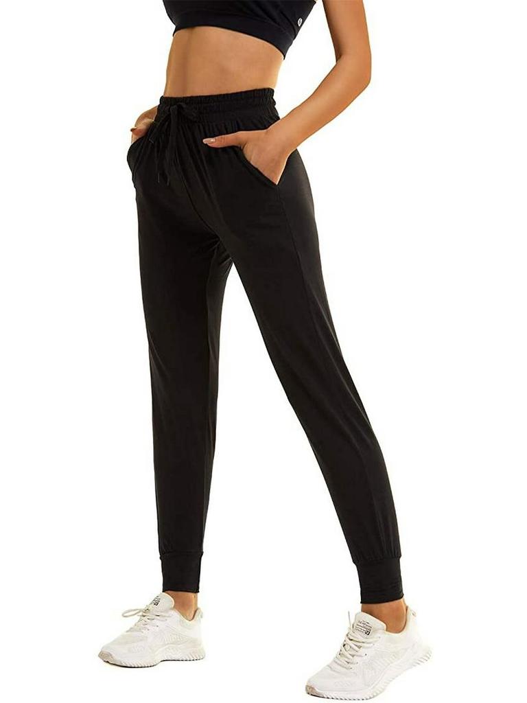 Женские свободные брюки для йоги с высокой талией - Весенне-летняя повседневная спортивная одежда с манжетами