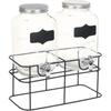 VidaXL 2 Pcs Beverage Dispensers with Stand 2 X 4 L Glass