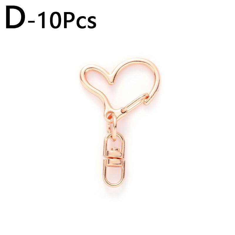 10pcs Metal Buckles Craft Making Heart Shape Multifunction Hooks Clips DIY Lobster Clasp For Bag Keychain Handmade Accessories
