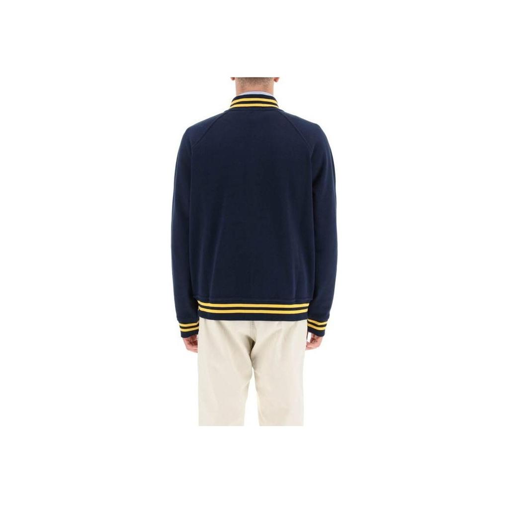 Polo Ralph Lauren однобортный пиджак с вышитыми буквами и полосатой отделкой мужские куртки темно-синие 710878501-001