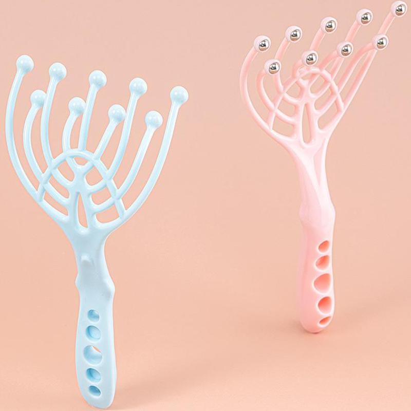 9 когтей головной массажер обтекаемый шариковый массажер для расслабления тела скальпа роликовый для роста волос ручное средство для снятия стресса с волос