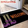 1pc, 2D Flat Printing, Halloween Witch Feet "WELCOME" Entrance Doormat, Non-Slip Machine Washable Easy-to-Clean Polyester Mat, Suitable for Home and O