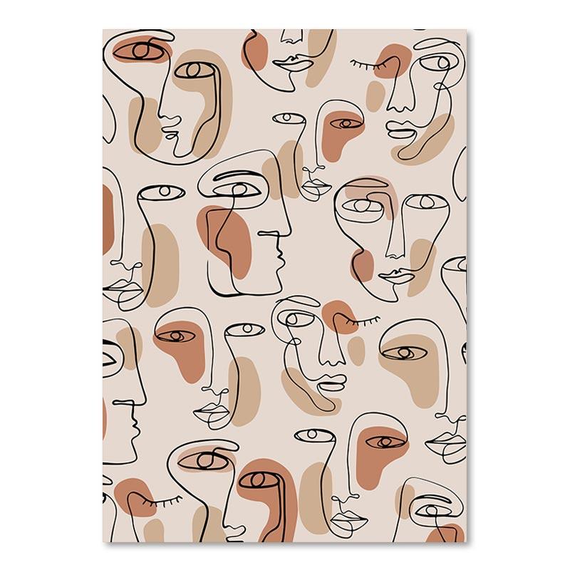 Абстрактные геометрические листья, линия, холст, картина в стиле бохо, современные постеры, настенная художественная печать, картина для спальни, гостиной, домашний декор