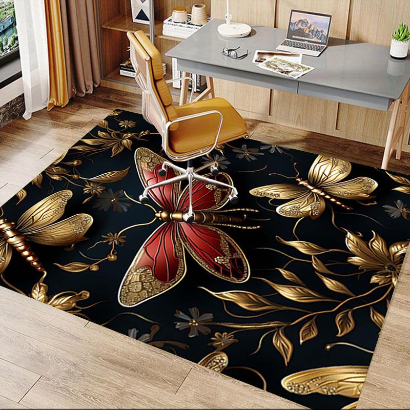 1PC Butterfly Dragonfly Extra Large Non-Slip Floor carpet, Office, family, bedroom, Studio - Large Area Rug Indoor Rugs, Vibrant Colors-W276
