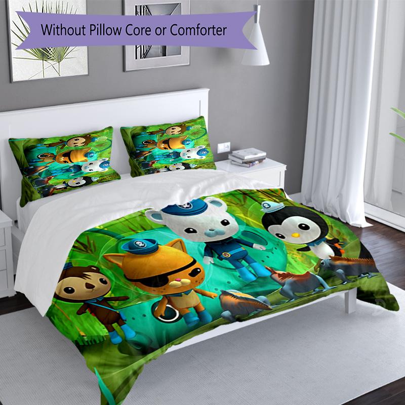 3pcs The Octonauts1 pattern bedding set duvet cover set includes duvet cover &pillowcases, perfect all season bedroom decoration & gift