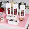 25pcs Gift Packing Box Mini Cookie Boxes with Clear Window White Kraft Paper Gift Boxes Bakery Boxes for 2 Macaron Treats Pastry