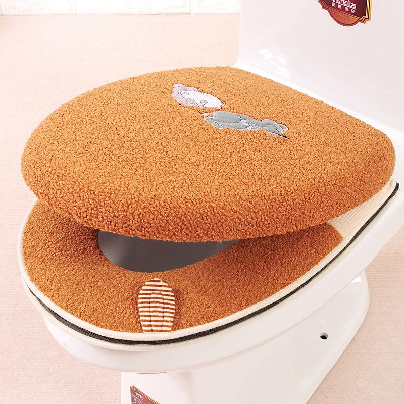 Подушка для унитаза Бытовой набор Подушка для унитаза Набор из двух частей Универсальная подушка для унитаза Подушка на молнии Крышка для унитаза Набор из двух частей