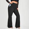 1XL-5XL Plus Size High-Waisted Yoga Pants with Slightly Flared Legs Pockets and High Elasticity for Casual Wear