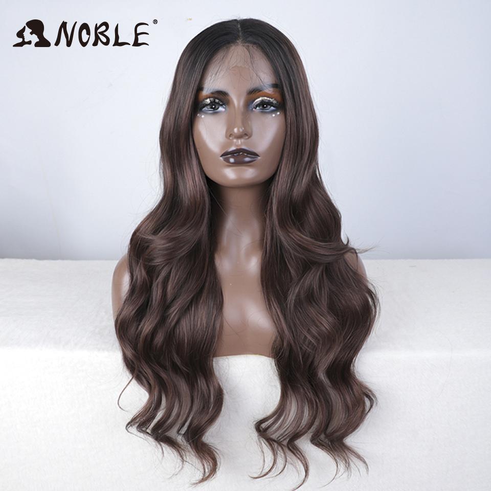 Noble Synthetic Lace Front Wig 28 Inch Highlight Honey Brown Body Wave Wig Cosplay Wigs For Women Lace Wig Lace Wig Synthetic