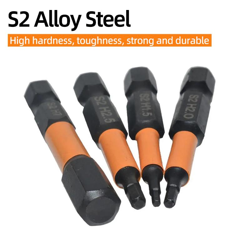 Набор отверточных бит с шестигранной головкой 50/100 мм, метрический, дюймовый, магнитный, S2, 1/4" шестигранный, Аллен, сверла, трещоточная рукоятка, ручные инструменты
