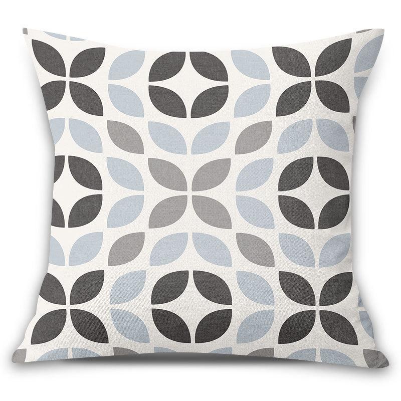 Simple Geometric Linen Pillowcase Plain Color Office Waist Decorative Backrest Cushion Design