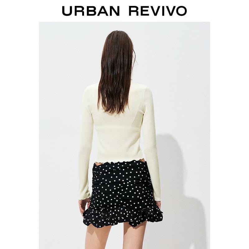 UR Women's Slim Fit Ruffle Trim Knit Sweater UYL950128