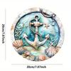 2D Flat 20cm Shell Anchor Ocean Wooden Wall Hanging Decor - Anchor Universal Holiday Wooden Pendant, Home Decoration, Welcome Sign Party Decor, Wood