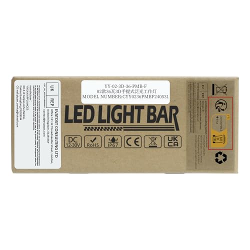 1 шт. Ручной рабочий светильник 7 дюймов 36 Вт с магнитным основанием, светодиодный широкоугольный прожектор 6000 К, водонепроницаемый и пылезащитный 12 В/24 В, универсальный