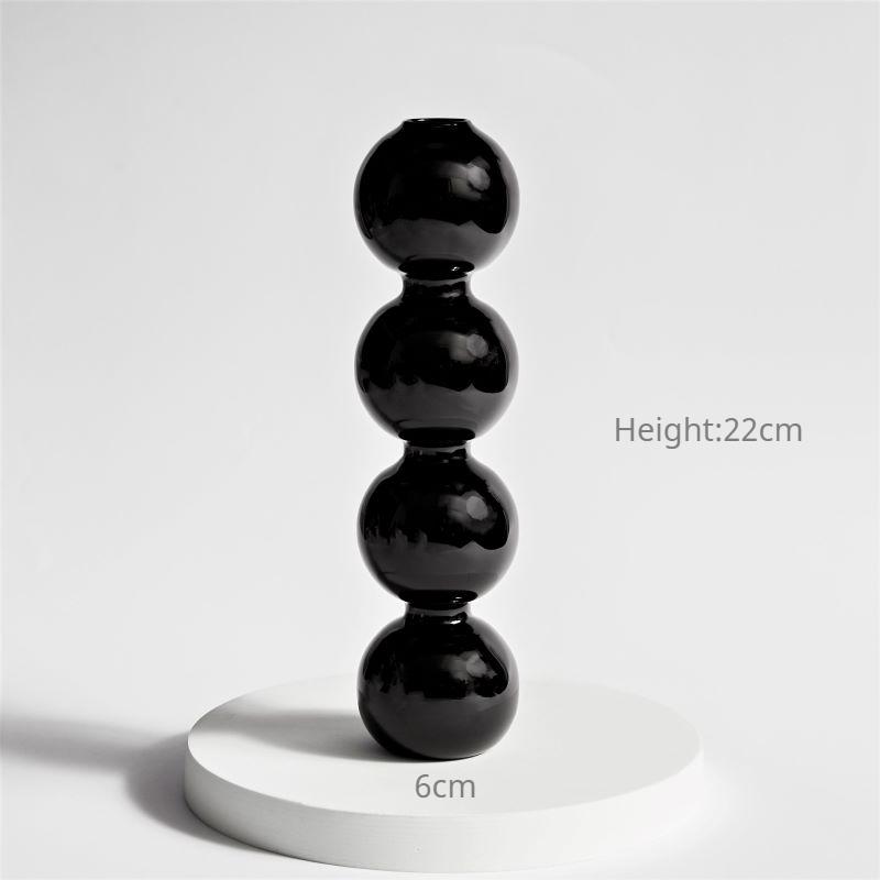 Креативный гидропонный стеклянный подсвечник Черная стеклянная ваза подставка для свечей Настольный декор Домашнее украшение Искусство Скандинавский дом