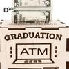 Graduation Money Gift Box Wooden ATM Design Congratulations Card Holder Money Holder Cash Box for Graduation Money Gifts