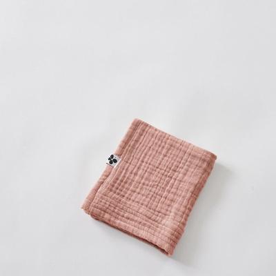 Полотенце для гостей 30 x 50 см Gaïa однотонное хлопково-марлевое - Gaïa Peach Pink