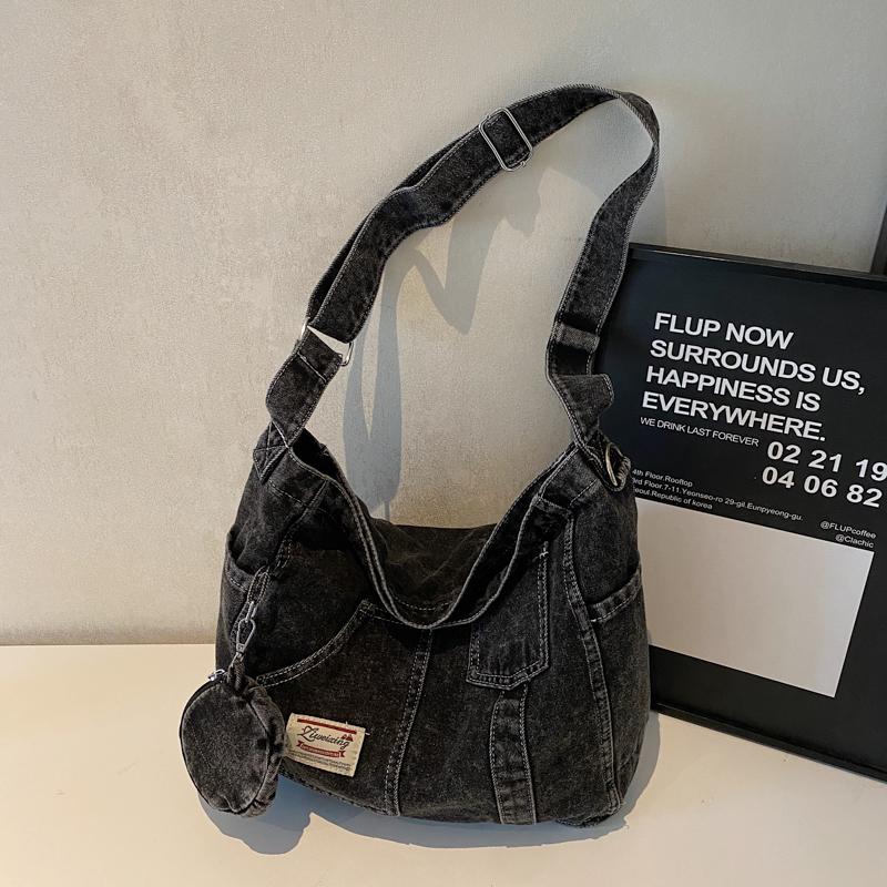 Джинсовая сумка женская сумка-тоут большая вместительная сумка через плечо студенческая сумка для занятий