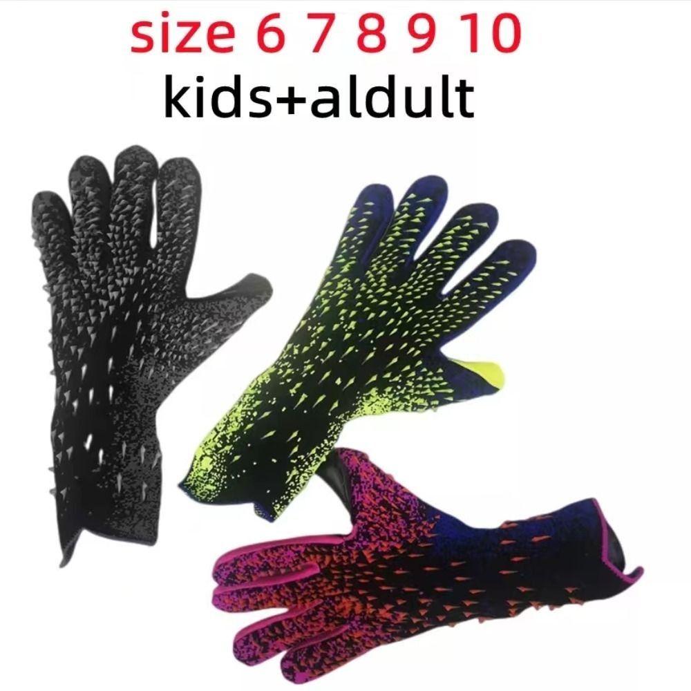 1 Pair Rubber Kids Goalie Gloves Anti-Slip Goalkeeper Gloves Latex Goalkeeper Gloves Play Football