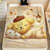 1 шт. Фланелевое одеяло с принтом Pompompurin, Высокое качество, Для всех сезонов, Декор для дома, Тепло и уют, Идеально для Рождественских подарков