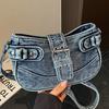 Stylish Denim Crossbody Bag Women Minimalist Urban Shoulder With Zip Inner Pocket