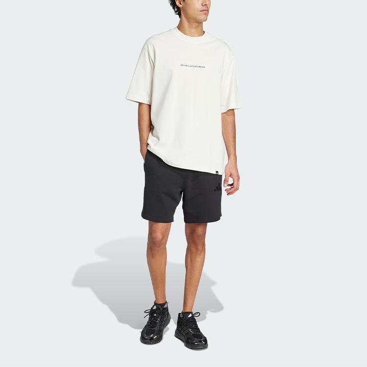 adidas Спортивная одежда Codes Doodle Camp Удобная Мягкая Трикотажная Футболка с Круглым Вырезом Повседневная Спортивная Футболка с Коротким Рукавом Мужские Футболки Молочно-Белый JJ3971