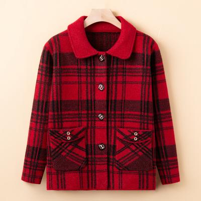 Свитера для женщин среднего и пожилого возраста и свитера для бабушек для новой толстой весны и осени, вязаные свитера для пожилых, одежда, пальто