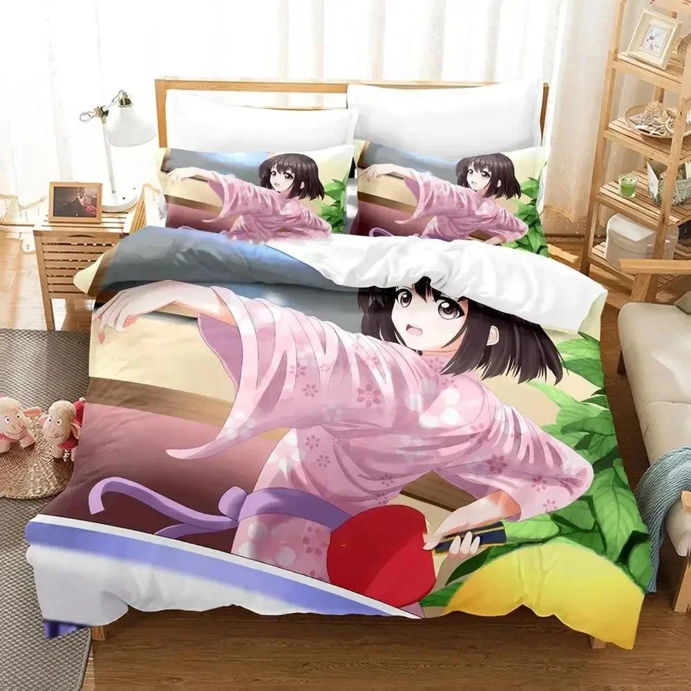 3D Print Anime Saekano Megumi Kato Bedding Set,Duvet Cover Bed Set Quilt Cover Pillowcase,King Queen Twin Size Boys Girls Adults