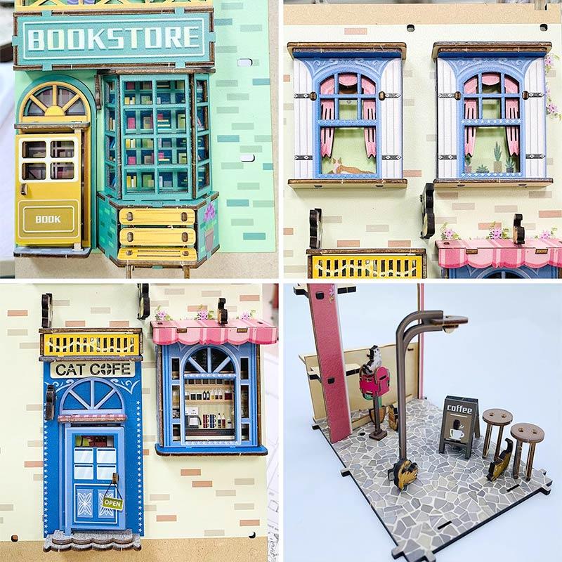 Book Nook Miniature House - Cat Town