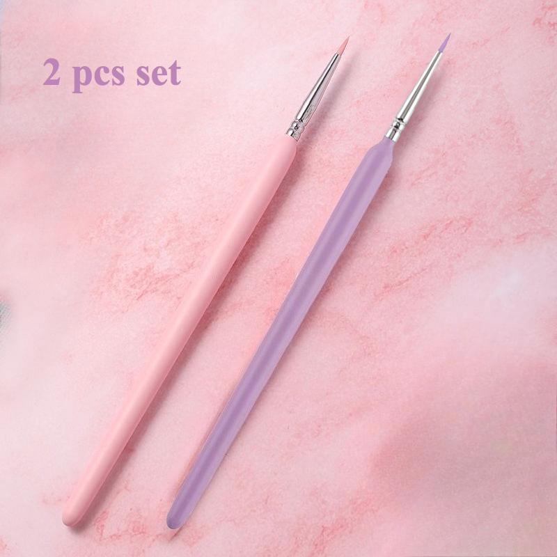 2 Pcs Set DIY Digital Oil Painting Watercolor Pen Acrylic Paint Special Coloring Pen Flat Coating Hook Line Pen Painting Brush
