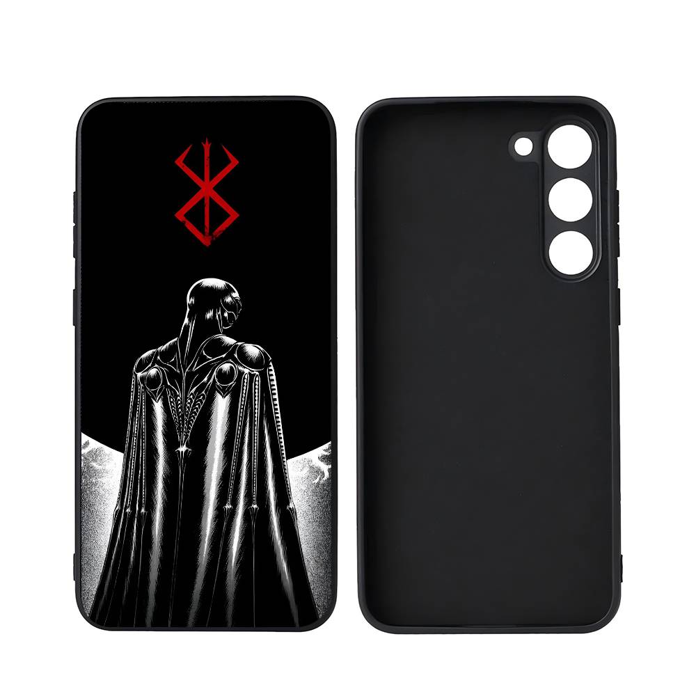 Berserk-k Для Samsung Galaxy S23 S24 S25 Ultra S22 Plus S21 Черный Мягкий Чехол Водонепроницаемый Мягкий Чехол