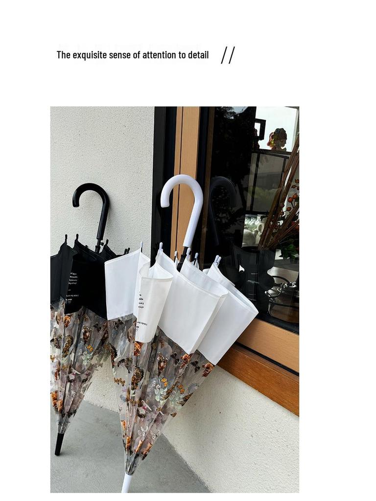 Прозрачный милый зонт-кошка - Стильный полуавтоматический с длинной ручкой для женщин