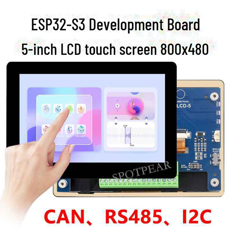 5-дюймовый сенсорный ЖК-дисплей ESP32-S3 с HMI, CAN, RS485, I2C, интерфейсом датчиков и LVGL