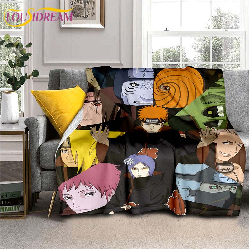 Одеяло с рисунком аниме «Наруто», пододеяльник для дивана, дорожное постельное белье, фланелевое одеяло, покрывало