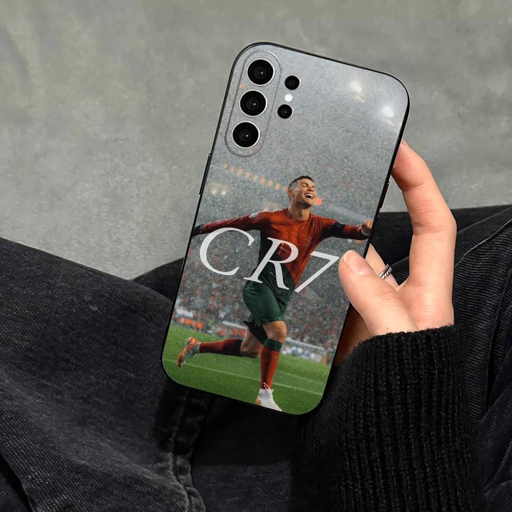 Чехол для телефона CR7-Роналду для Samsung S25, S24, S21, S22, S23, S30, Ultra, S20, Plus, Fe, Note, 10, 9, 5G Черный