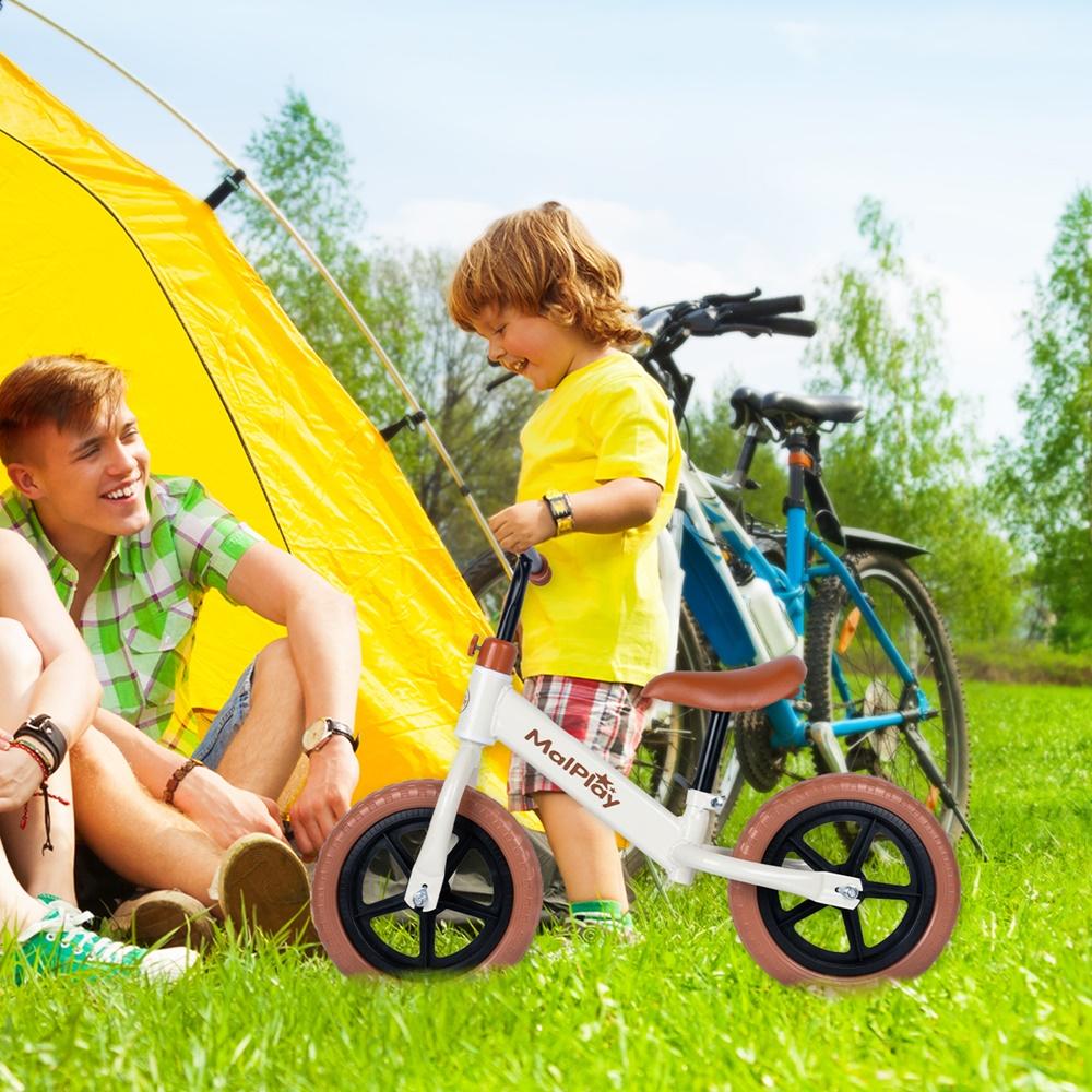 Malplay 12 Inch EVA Wheels Cream Childrens Balance Bike