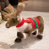 Yousheng Deer Doll Plush Elk Figurine Christmas Reindeer Decoration with Golden Accents Festive Fairy Tale Christmas Decor