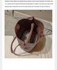 2025 Retro Suede Leather Bucket Handbag - Large Capacity Women's Crossbody & Shopping Bag