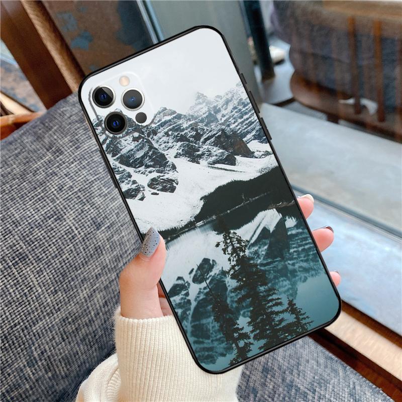 Чехол для телефона 'Горы' для iPhone 16 14 13 12 11 15 Pro Max 12 13 mini XR 15 16 Plus 16e Защитный корпус