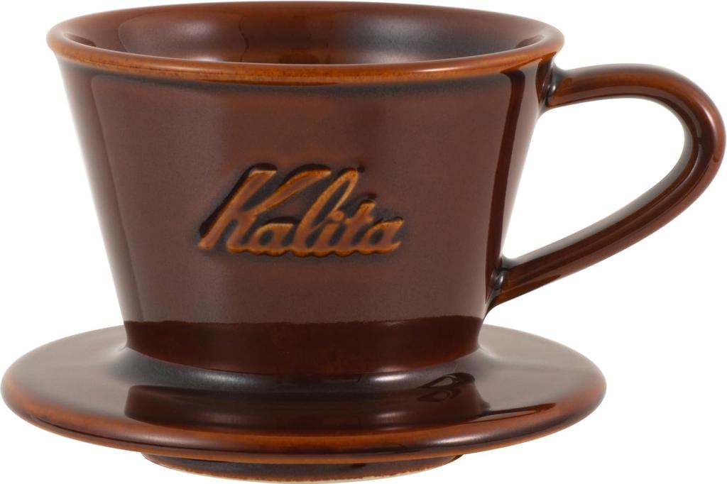 Kalita Coffee Mino Excellent Heat DACHI MI 155 Gloss Brown Wave Made In Drip Single or Double Porcelain Dripper, Ware, Retention, Ceramic, 1-2 Person,