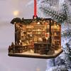 8 шт. Рождественский книжный магазин Украшение для рождественской елки 2D Плоский акриловый книжный магазин Декор