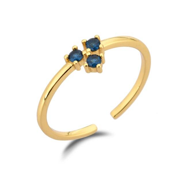 Стерлингового Серебра 925 пробы, три циркона, красочные кольца изменяемого размера, летняя коллекция, роскошные радужные тонкие круглые украшения для вечеринки