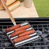 Ролик для сосисок BBQ-решетка из нержавеющей стали Ролик для хот-догов Кронштейны для гриля Портативный антипригарный инструмент для барбекю для кемпинга пикника