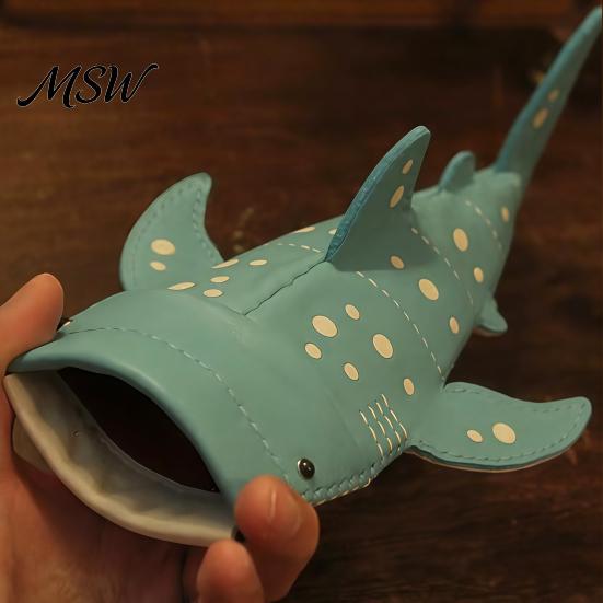 Ocean Theme Stationery Bag Whale Shark Sunglasses Case, Creative Faux Leather Pencil Pouch, Small Crossbody for Girls Portable Eyeglasses Holder Kids