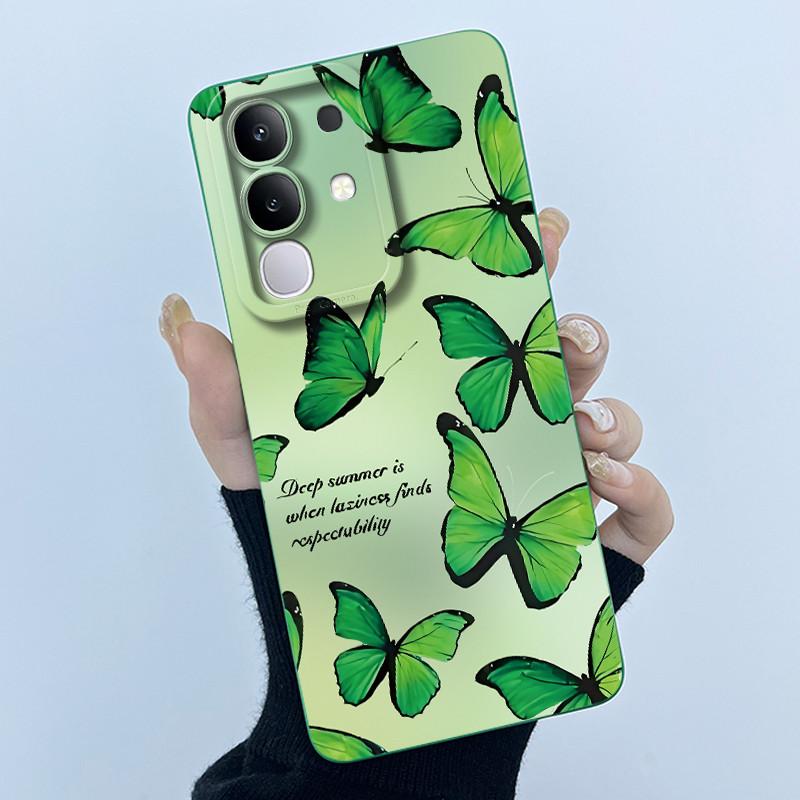 Чехол для телефона Vivo Y29 4G Модный Минимализм Масляная Живопись Цветок Мягкий Жидкий Силикон Задняя Крышка Для Vivo Y 29 4G Fundas