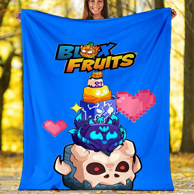 Blox Fruits Theme Printed Blanket - Perfect for Couch, Bed, Travel & Outdoor Use | Machine Washable, Cozy & Durable.