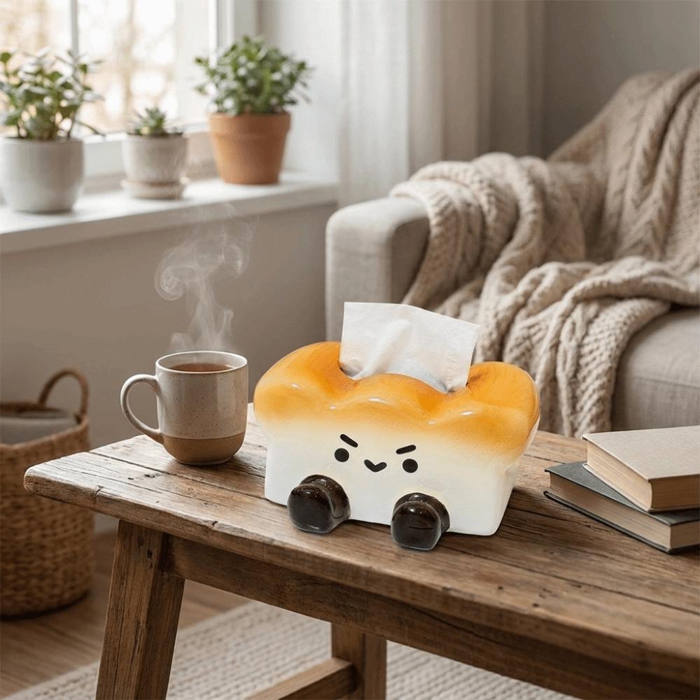 Reusable Toast Ceramic Tissue Box Large Capacity Paper Storage Box Living Room
