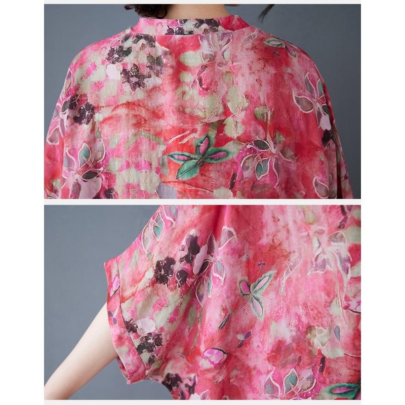 DIMANAF 2025 Плюс Размер Летнее Платье Женское Повседневное Винтажное Длинное Платье Свободное Цветочное Печать Базовое Платье Макси